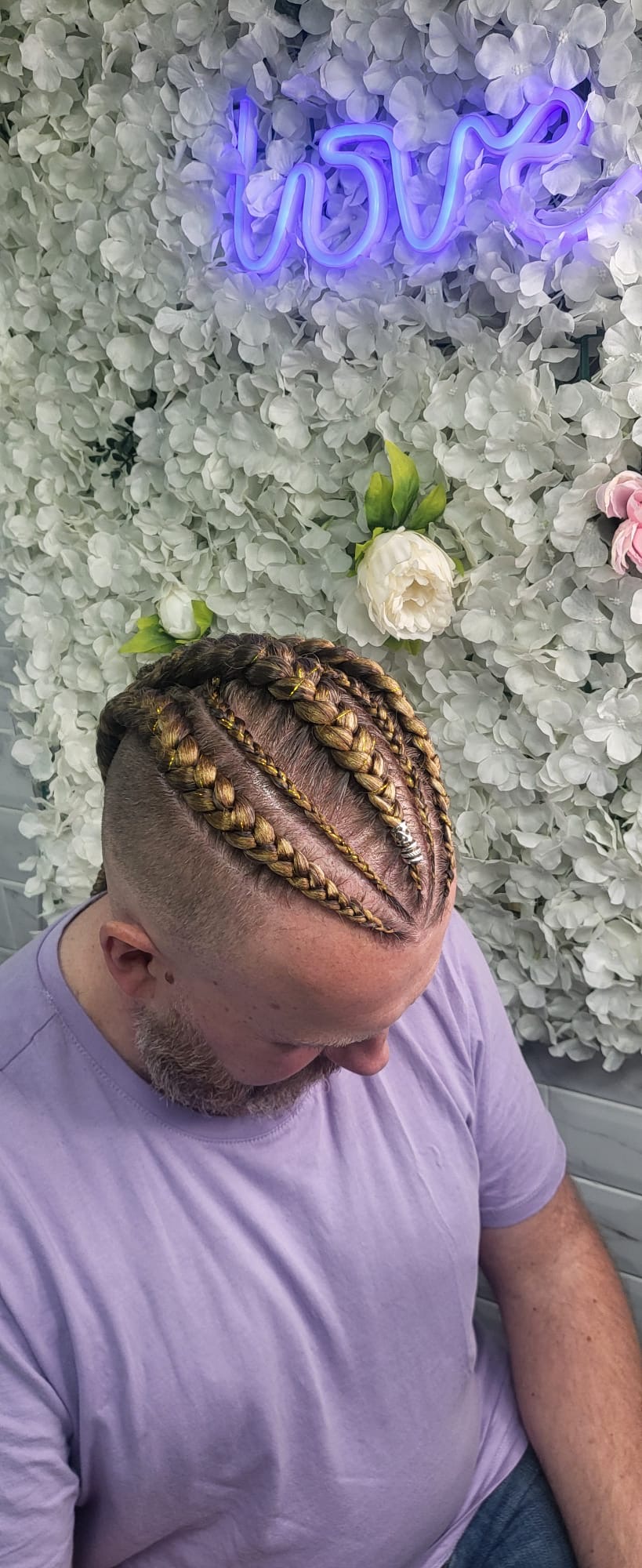 Men's coloured cornrows